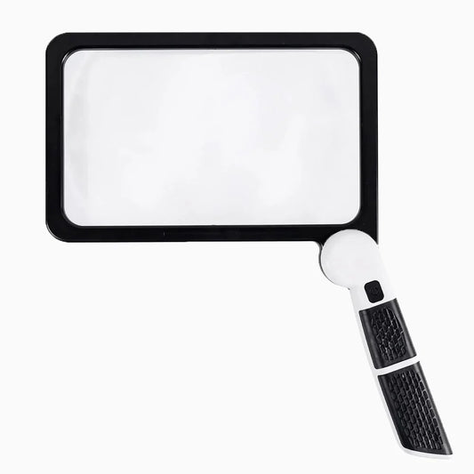 Full Page Handheld 5x Magnifying Glass with LED Light - 3 Modes for Reading & Seniors