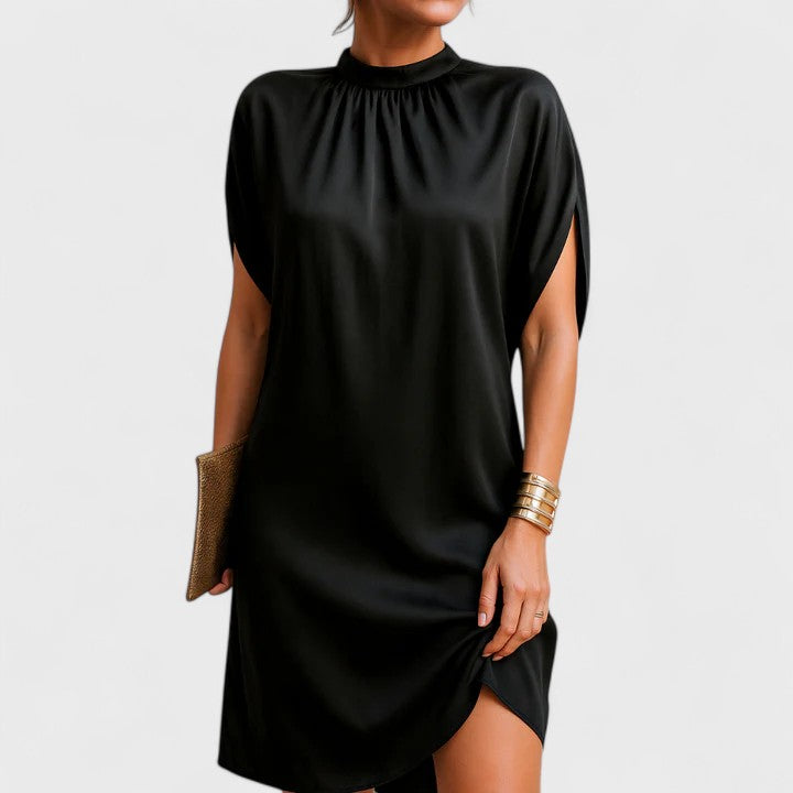 Women's Mock Neck Mini Dress Split Sleeve Going Out Dress
