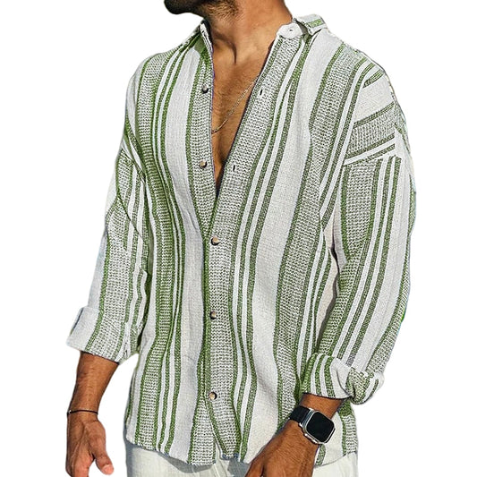 Julien | Casual Textured Stripe Button-Up Shirt