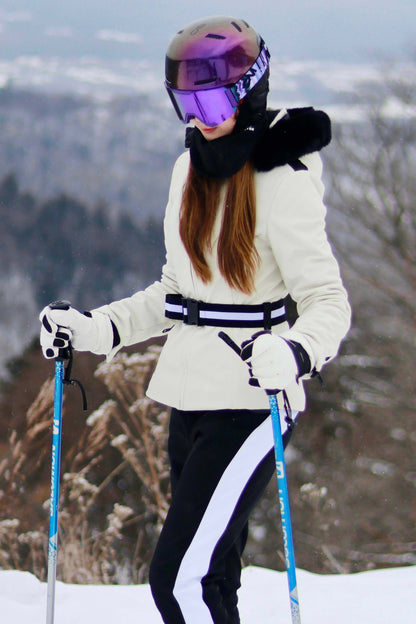 Women's Slim Fit Belted Down Ski Jacket