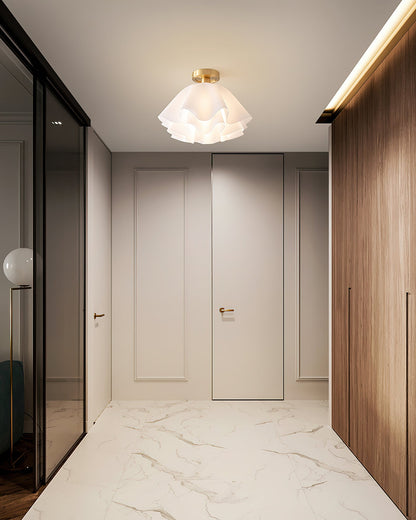 Nuvola | Exclusieve Design Plafondlamp – Gelaagd Kelkvormig Glas met Koperen Armatuur