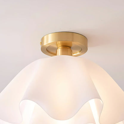 Nuvola | Exclusieve Design Plafondlamp – Gelaagd Kelkvormig Glas met Koperen Armatuur