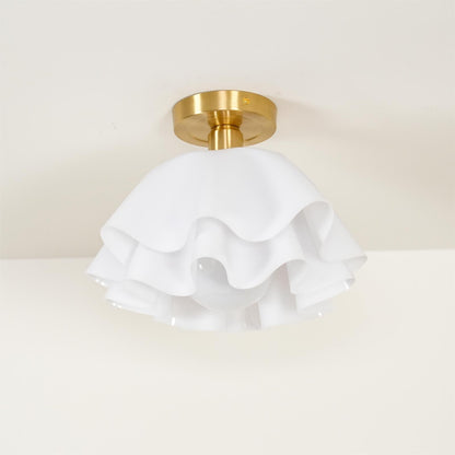 Nuvola | Exclusieve Design Plafondlamp – Gelaagd Kelkvormig Glas met Koperen Armatuur