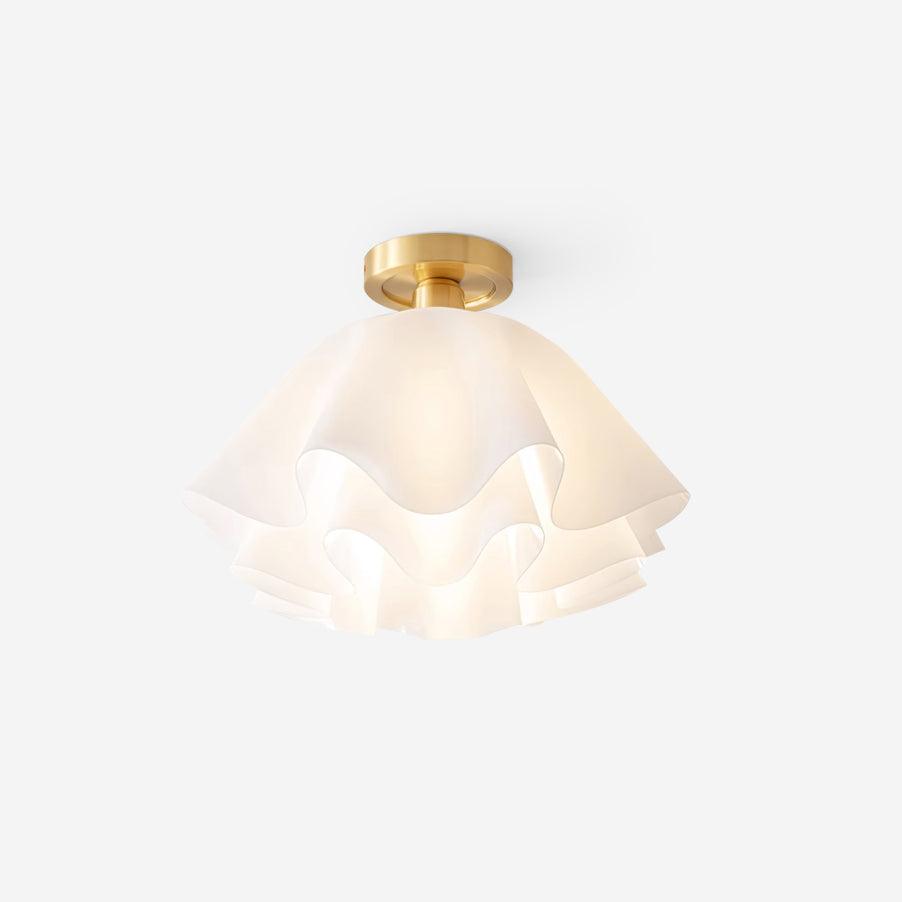 Nuvola | Exclusieve Design Plafondlamp – Gelaagd Kelkvormig Glas met Koperen Armatuur