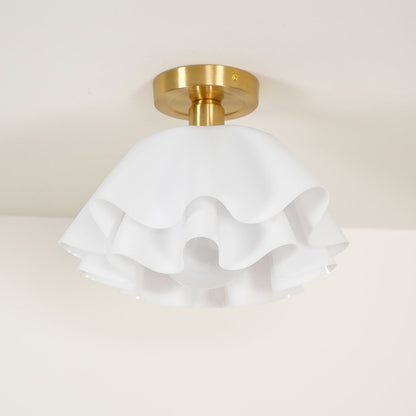 Nuvola | Exclusieve Design Plafondlamp – Gelaagd Kelkvormig Glas met Koperen Armatuur