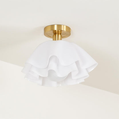 Nuvola | Exclusieve Design Plafondlamp – Gelaagd Kelkvormig Glas met Koperen Armatuur