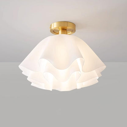 Nuvola | Exclusieve Design Plafondlamp – Gelaagd Kelkvormig Glas met Koperen Armatuur