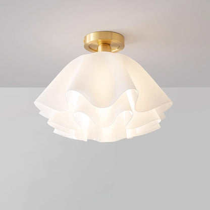 Nuvola | Exclusieve Design Plafondlamp – Gelaagd Kelkvormig Glas met Koperen Armatuur