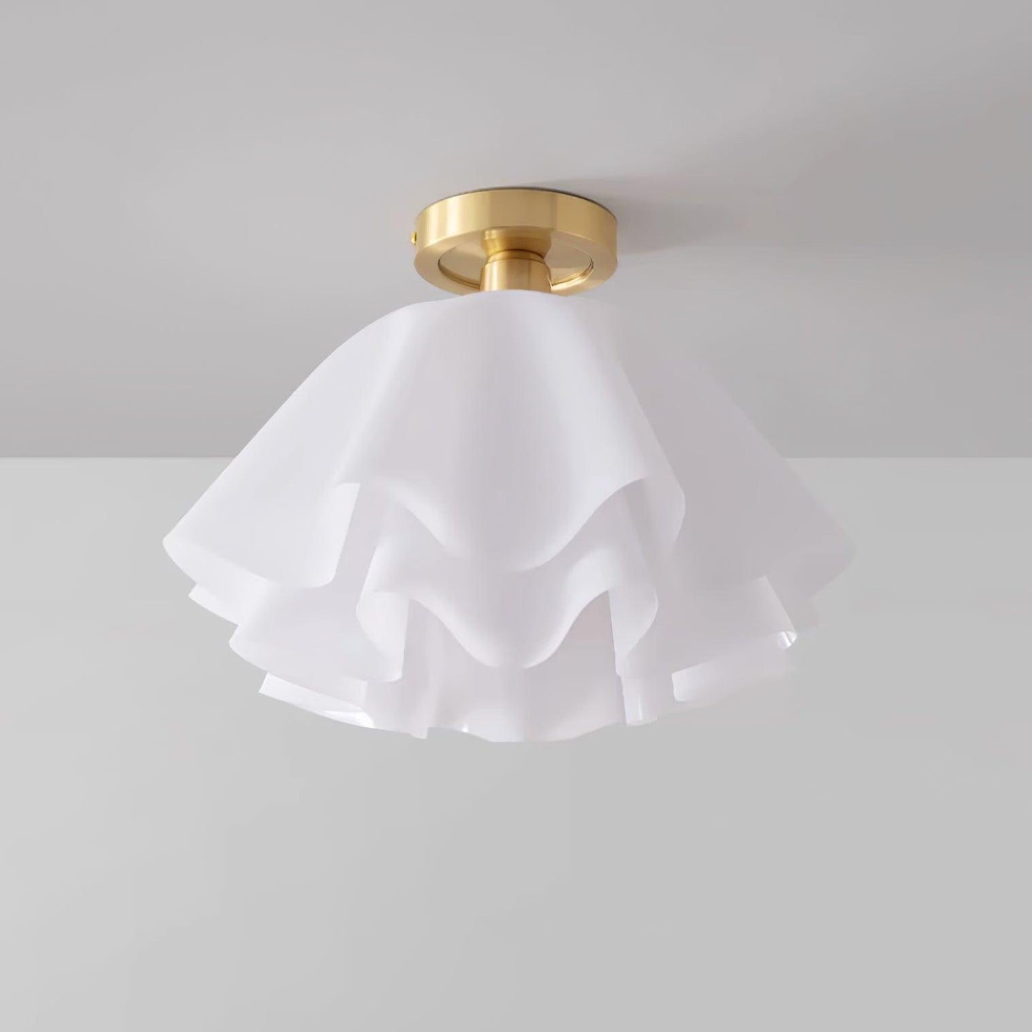 Nuvola | Exclusieve Design Plafondlamp – Gelaagd Kelkvormig Glas met Koperen Armatuur