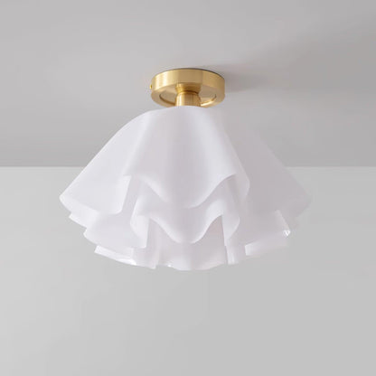 Nuvola | Exclusieve Design Plafondlamp – Gelaagd Kelkvormig Glas met Koperen Armatuur