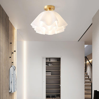 Nuvola | Exclusieve Design Plafondlamp – Gelaagd Kelkvormig Glas met Koperen Armatuur