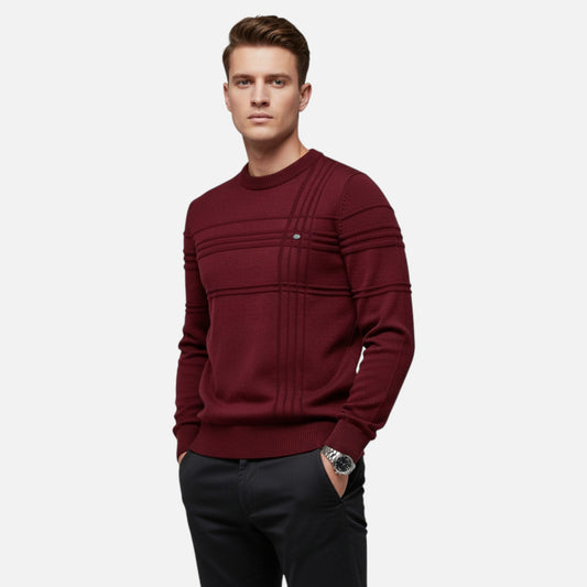 Duval Paris™ | Hugo Pull Homme Classique à Rayures en Coton Doux