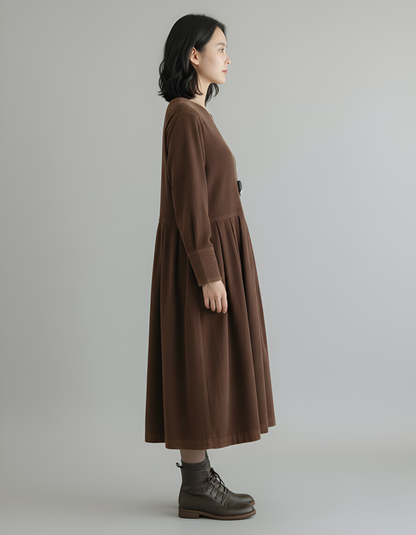 Valerios Fashion abito midi donna in cotone casual elegante