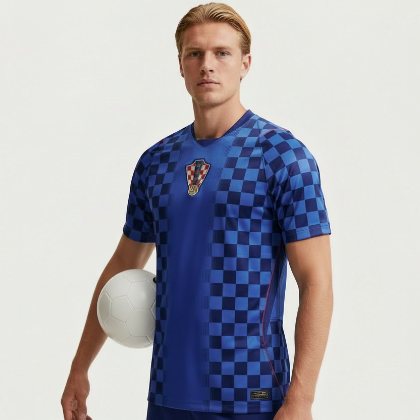 Men’s Croatia Football Shirt Away World Cup Style Breathable Quick Dry Stadium Inspired Fan Jersey