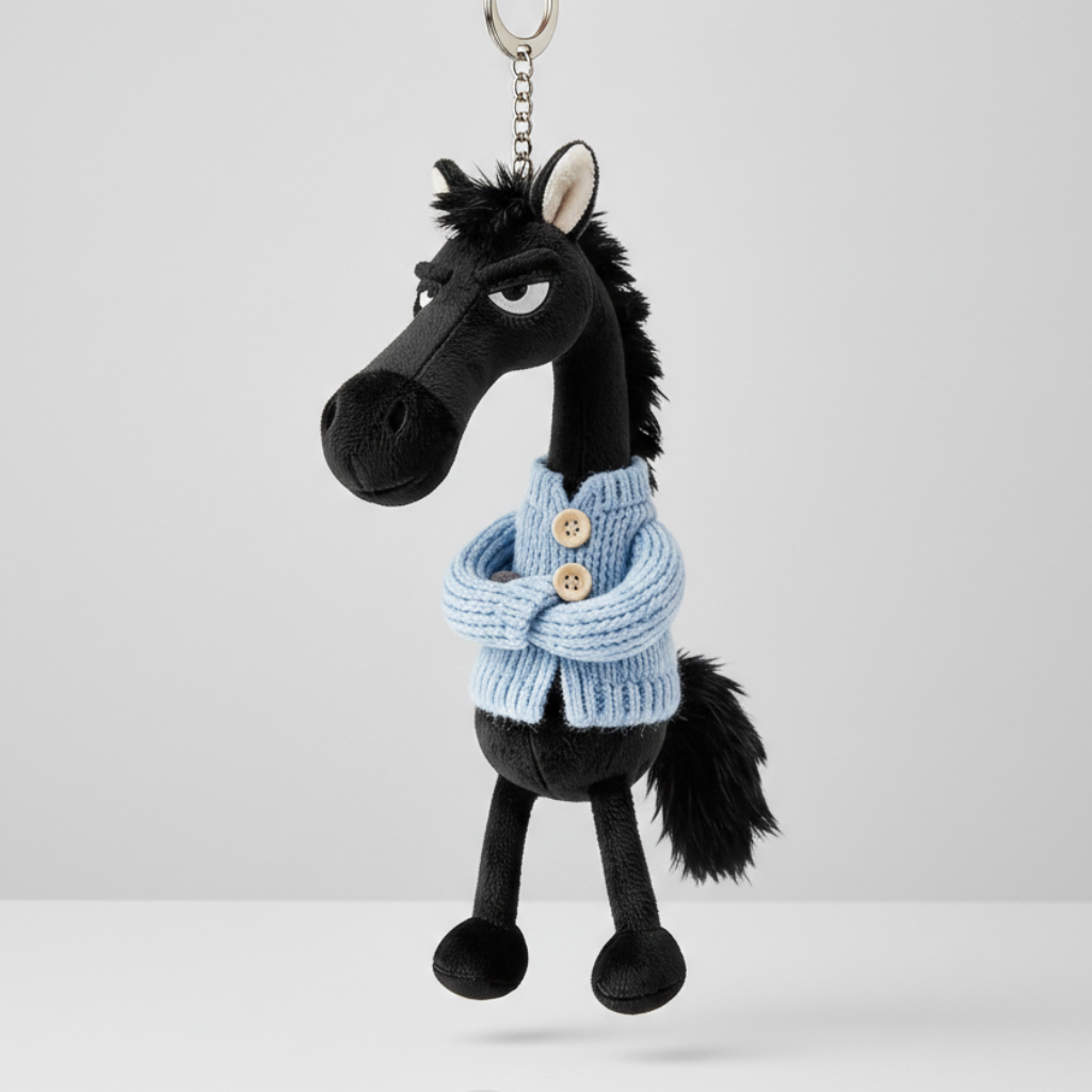 Sonia™ - Cheval effronté - Noir et bleu Porte-clés
