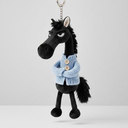 Sonia™ - Cheval effronté - Noir et bleu Porte-clés