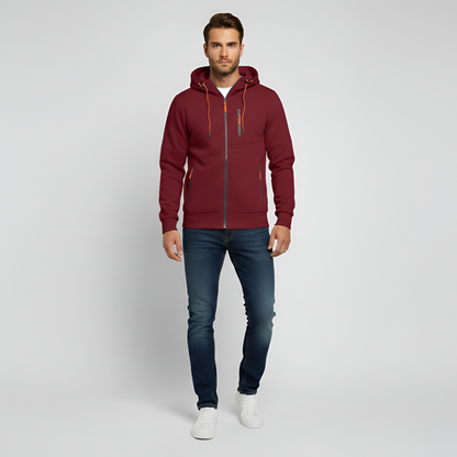 Felpa con cappuccio uomo con zip in cotone felpato