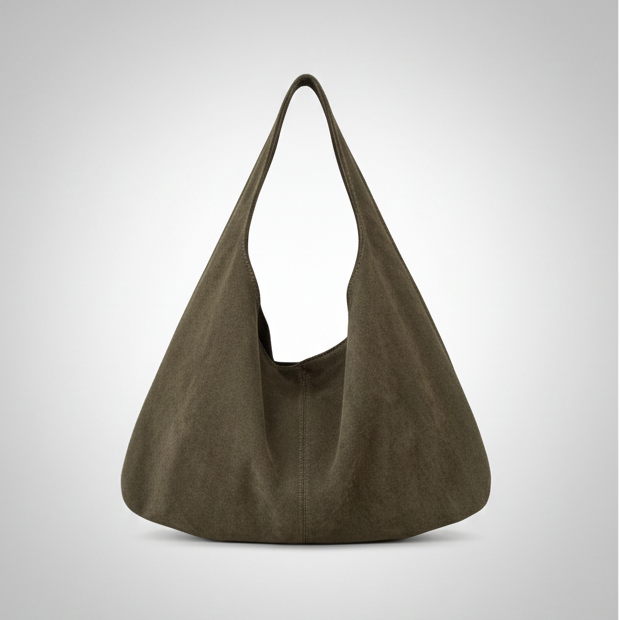 Vintage Faux Suede Hobo Tote