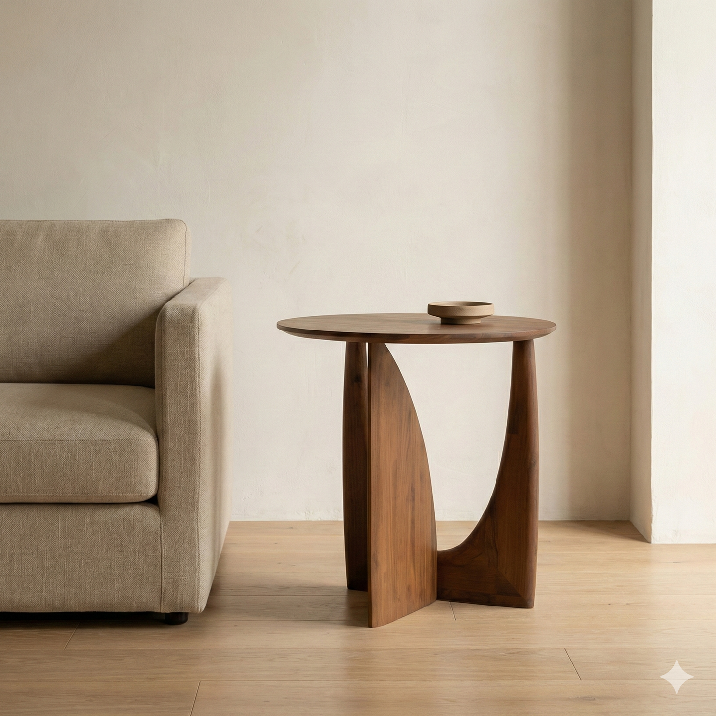 Bijzettafel Massief Hout Rond Scandinavisch 50cm Woonkamer Slaapkamer Nachttafel | Restfield