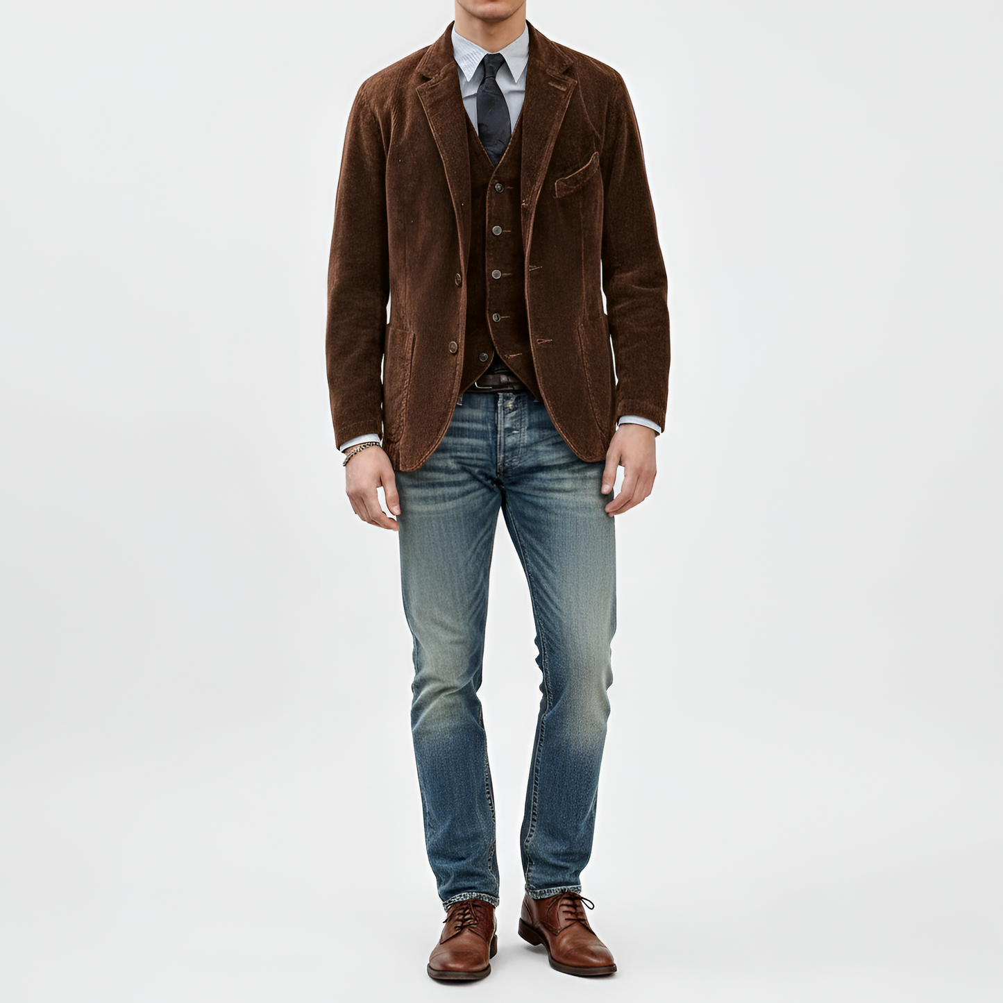 Giacca blazer uomo in velluto a coste cotone stile casual elegante