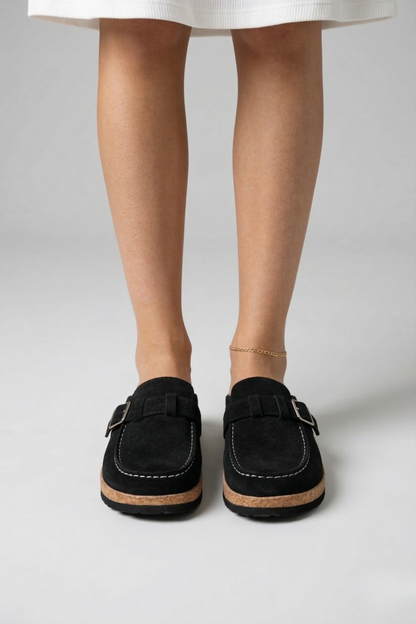 Dame Slip-On Loafers med Spænde Komfort Sko Casual Mule Loafers til Hverdag