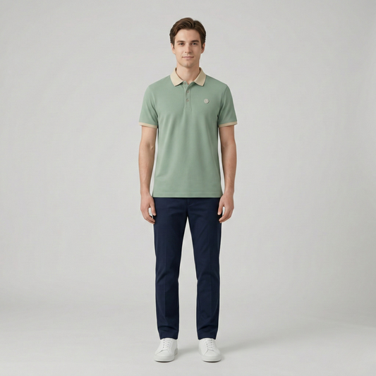 Herre polo t-shirt i bomuldsblanding – Kortærmet polo med krave