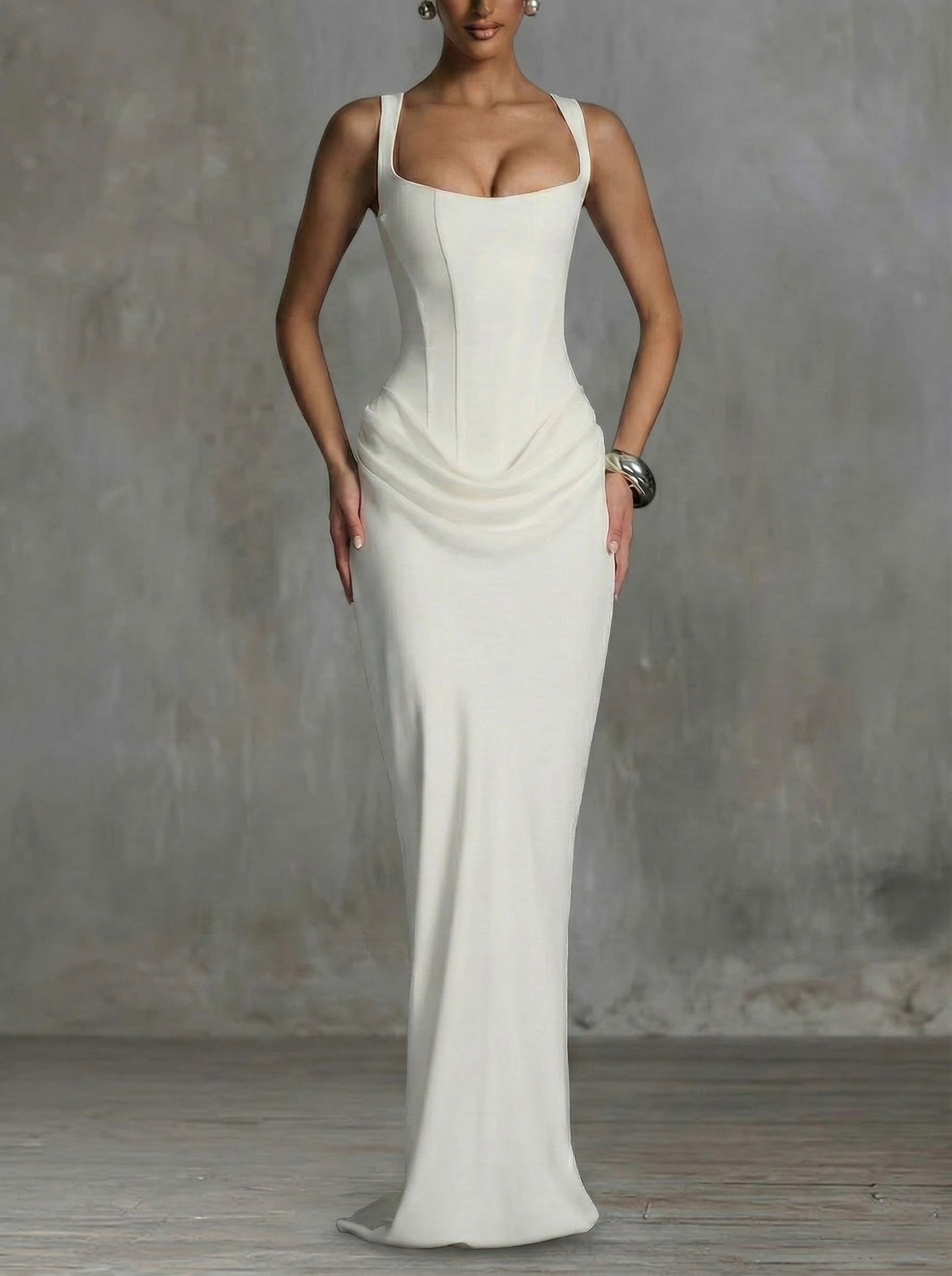 Léa | Maxikleid mit quadratischem Ausschnitt