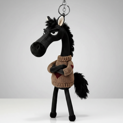 Alain™ - Cheval effronté - Noir et marron Porte-clés