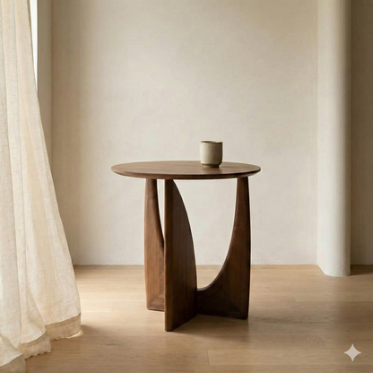 Bijzettafel Massief Hout Rond Scandinavisch 50cm Woonkamer Slaapkamer Nachttafel | Restfield