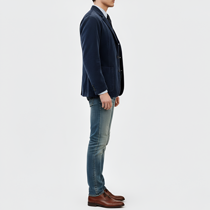 Giacca blazer uomo in velluto a coste cotone stile casual elegante