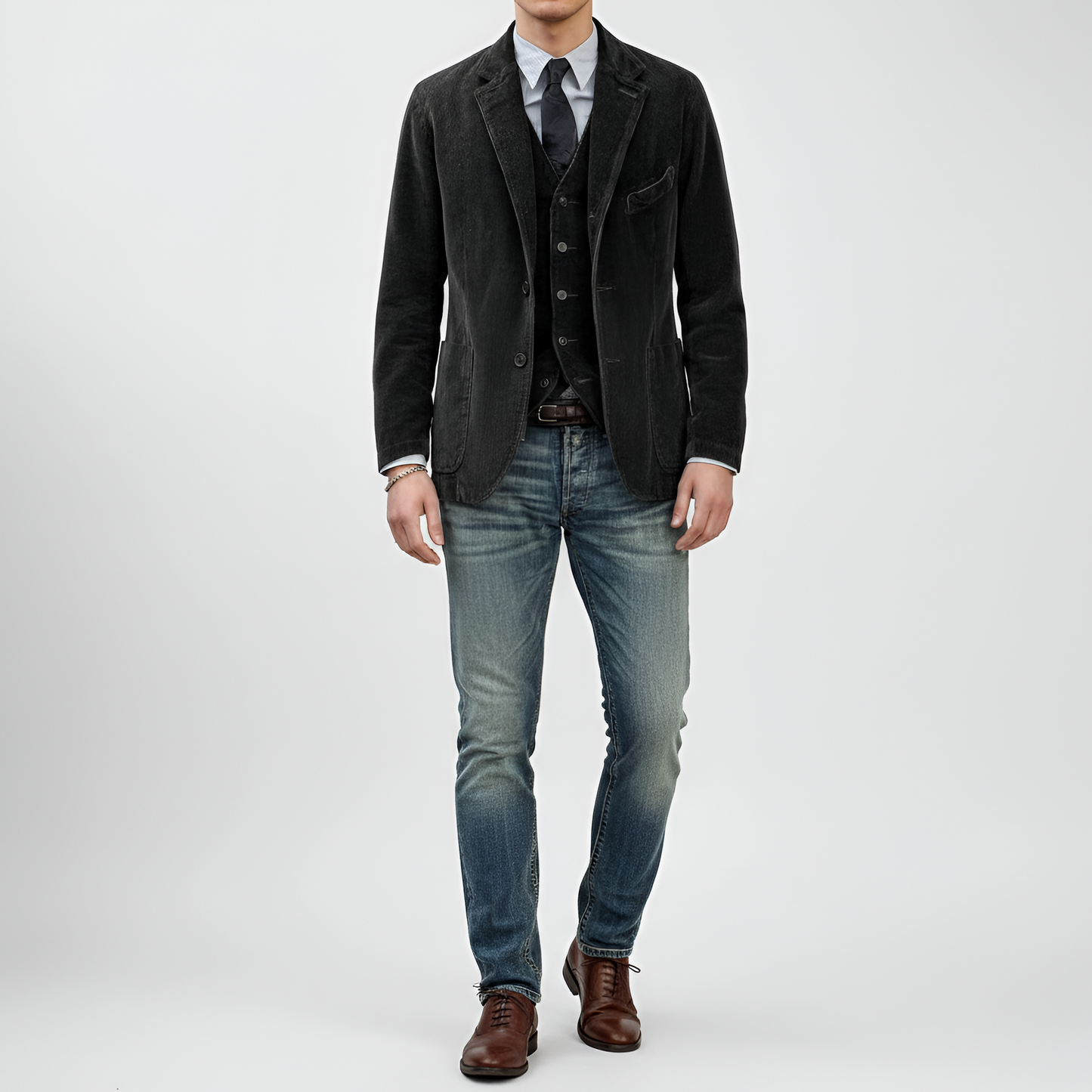 Giacca blazer uomo in velluto a coste cotone stile casual elegante
