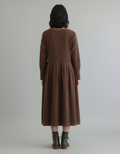 Valerios Fashion abito midi donna in cotone casual elegante
