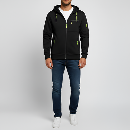 Felpa con cappuccio uomo con zip in cotone felpato