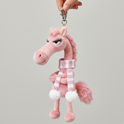 Clara™ - Cheval effronté - Rose et blanc Porte-clés