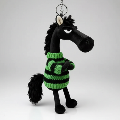 Sarah™ - Cheval effronté - Noir et vert Porte-clés