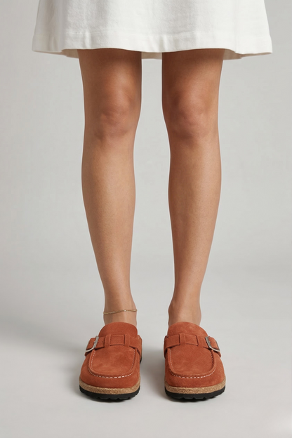 Dame Slip-On Loafers med Spænde Komfort Sko Casual Mule Loafers til Hverdag