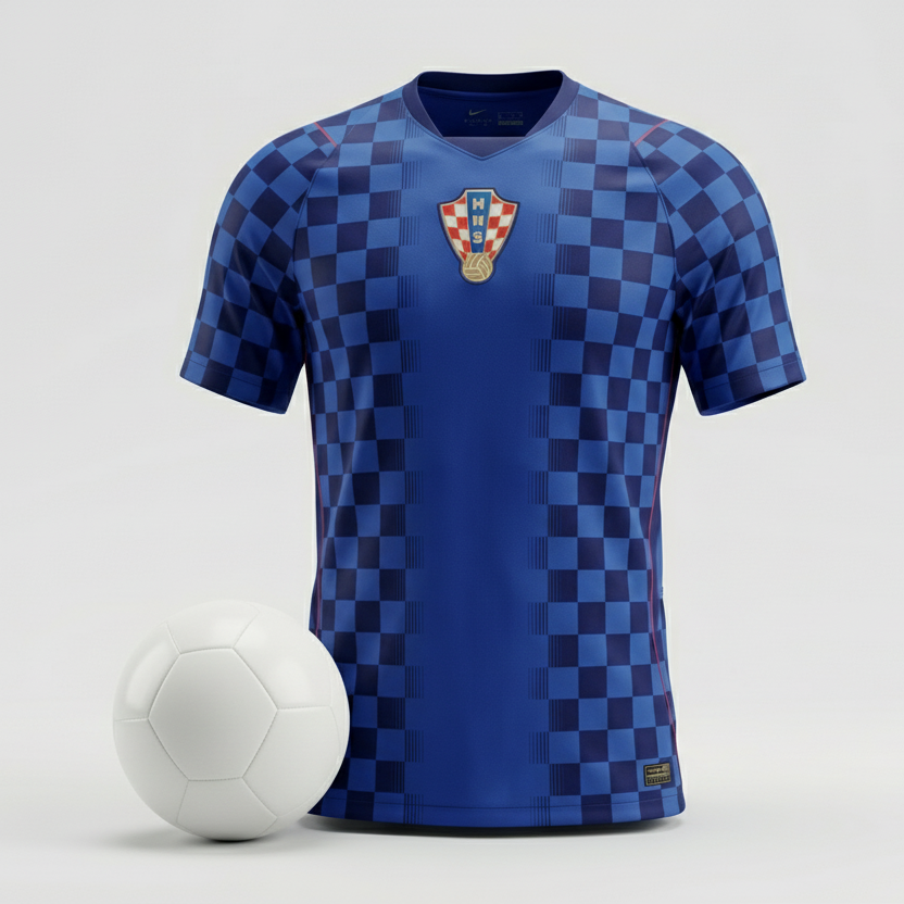 Men’s Croatia Football Shirt Away World Cup Style Breathable Quick Dry Stadium Inspired Fan Jersey