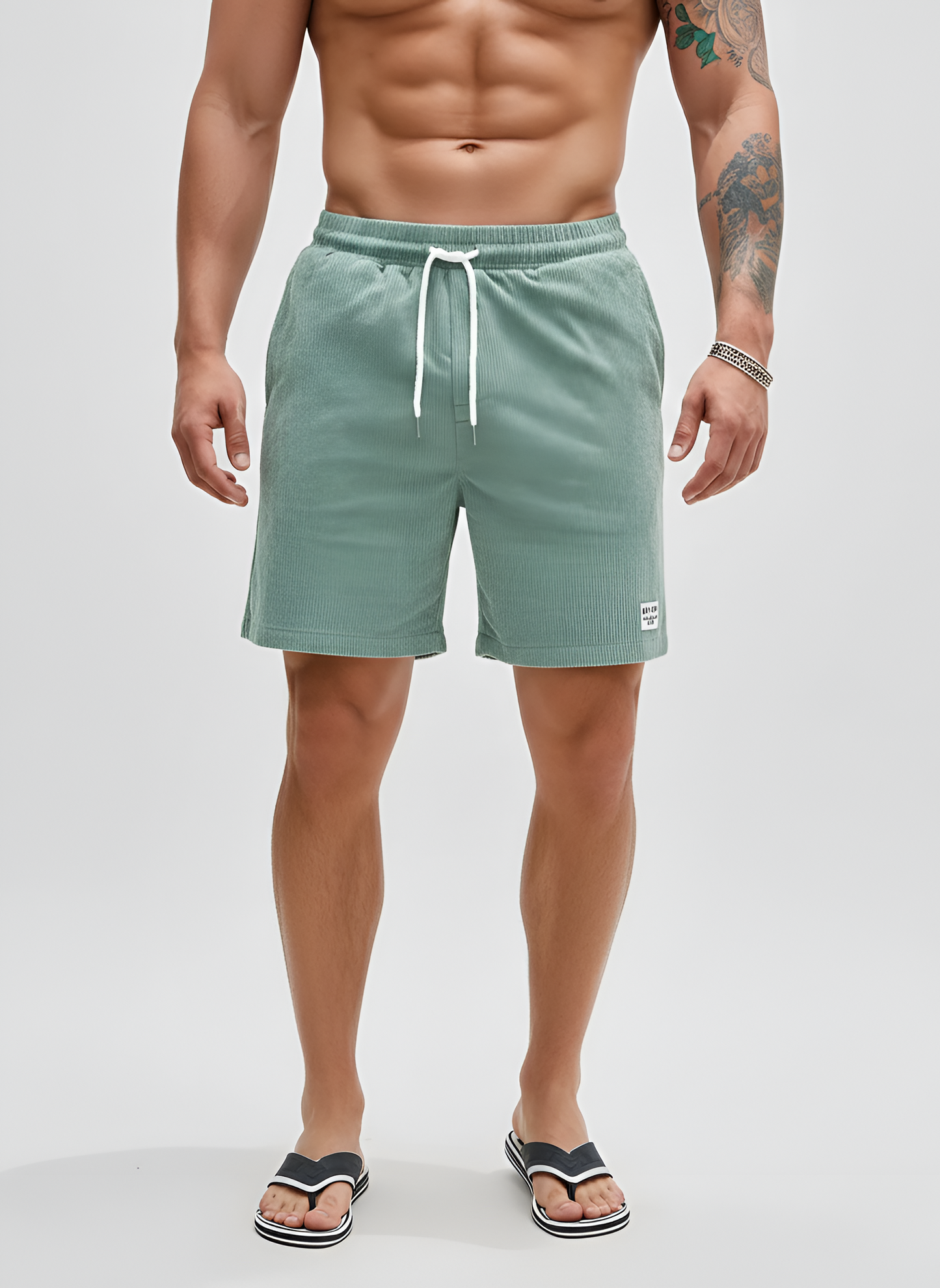 Men’s Corduroy Drawstring Shorts with Pockets Casual Fit