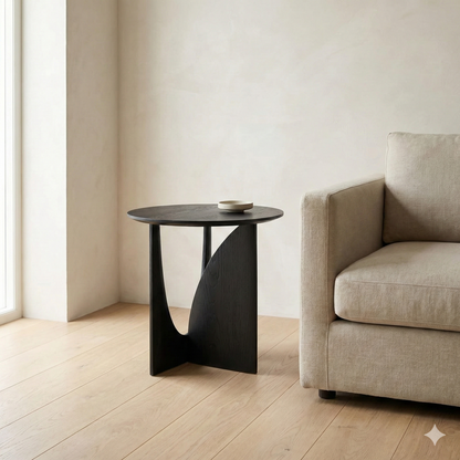 Bijzettafel Massief Hout Rond Scandinavisch 50cm Woonkamer Slaapkamer Nachttafel | Restfield