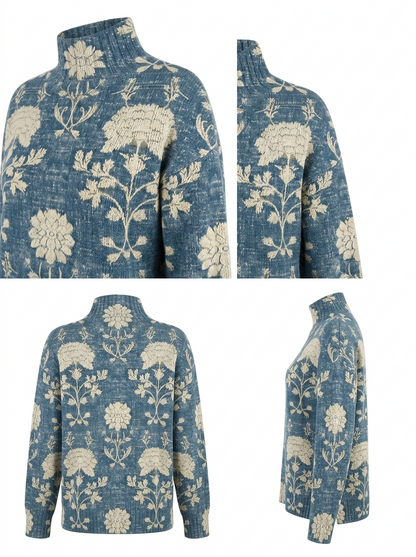 Teresa – Camisola de Malha com Padrão Floral