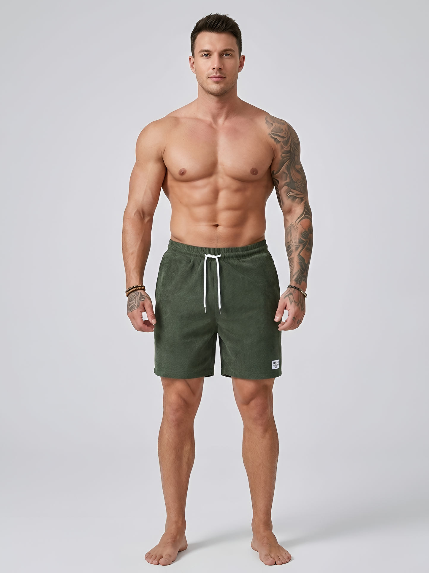 Pantaloncini sportivi uomo con coulisse elasticizzata e tasche casual palestra