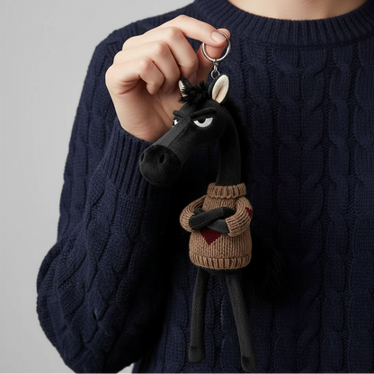 Alain™ - Cheval effronté - Noir et marron Porte-clés