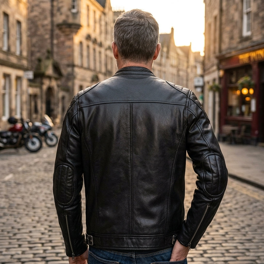 Marek | Kurtka motocyklowa męska – Nowoczesna kurtka na motor z wyściełanymi ramionami i ozdobnymi kieszeniami
