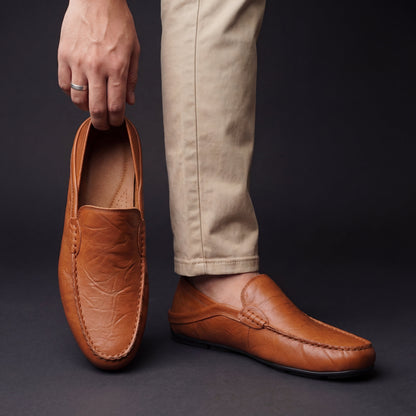 Casualowe skórzane loafersy