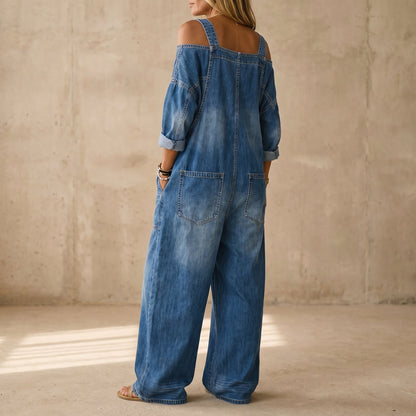 Anja | Bequemer Jeans-Jumpsuit – locker sitzend, stilvoll und mit Taschen