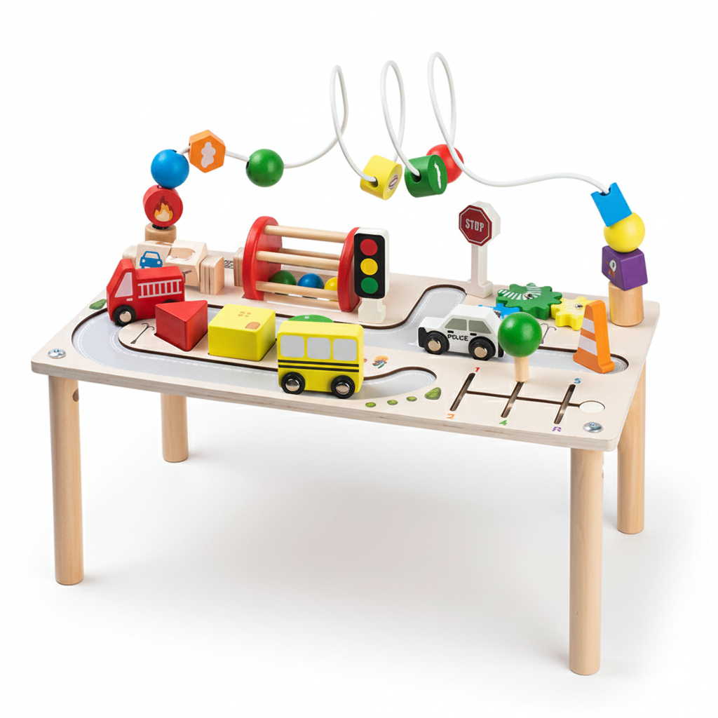 PlayTableix – 7-in-1 Montessori Houten Activiteitentafel