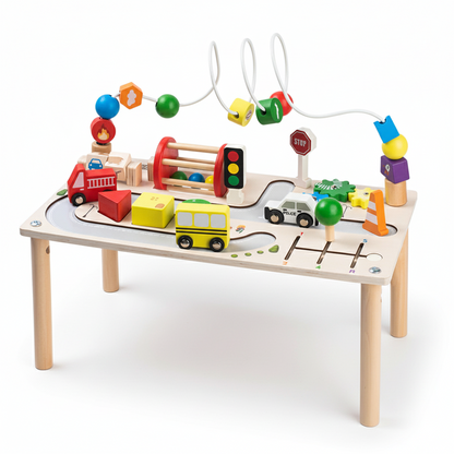 PlayTableix – 7-in-1 Montessori Houten Activiteitentafel