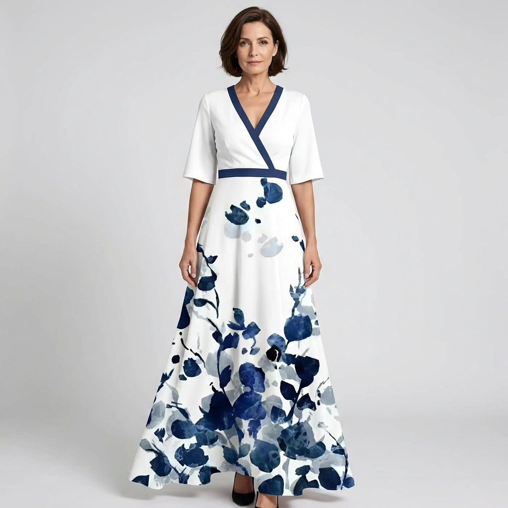 Celestine | Robe Maxi Élégante avec Décolleté Profond
