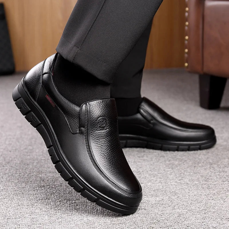 Lorento loafers i læder med elastisk slip-on design