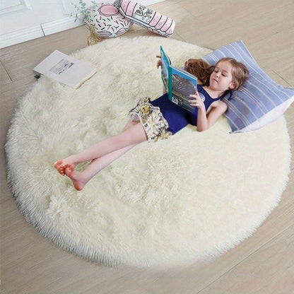 Rund fluffig matta - Clouda